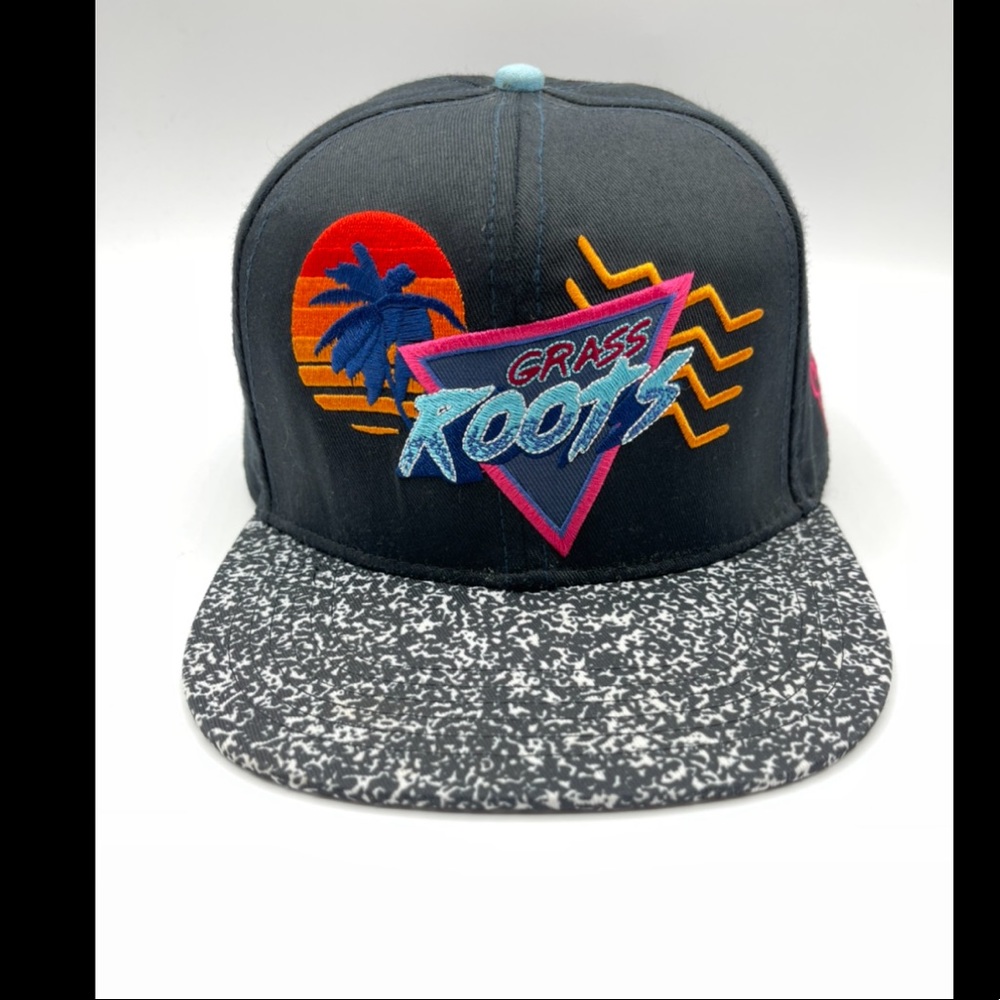 NEW Grassroots Cali Vice Roots Black Limited Edition S/M Snapback HTF Retro